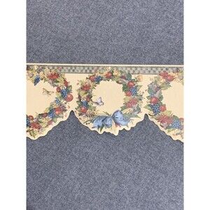 COUNTRY FLORAL WREATH BOWS AND BUTTERFLIES LASER CUT WALLPAPER BORDER